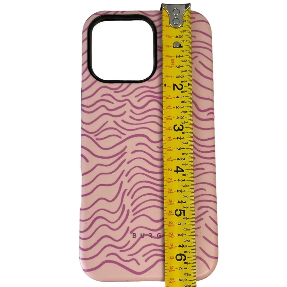Burga iPhone 13 Pro Max Tough Case Pink Purple Wavy Line Protective Cover